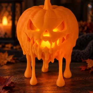 Dovleac Halloween topit pentru decor LED, 8 × 8 × 8,7 cm, imprimat 3D - imagine produs, produs imprimat 3D Vibecraft
