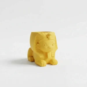 Ghiveci Decorativ Suport Plante Model Sfinx Cartoon Imprimat 3D 100mm - culoare Galben, imprimare 3D Vibecraft