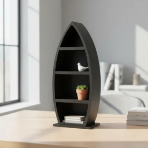 Figurină Decorativă Cactus Yoga, Accent Relaxant pentru Spațiu - Negru compozit mat, imprimare 3D Vibecraft