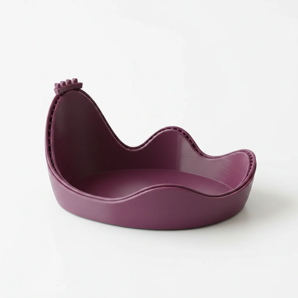 Bol Decorativ Organizare Obiecte Mici Design Ondulat 150mm - Purple red compozit mat, imprimare 3D Vibecraft