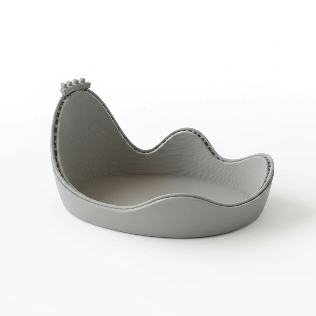 Bol Decorativ Organizare Obiecte Mici Design Ondulat 150mm - culoare Gri, imprimare 3D Vibecraft