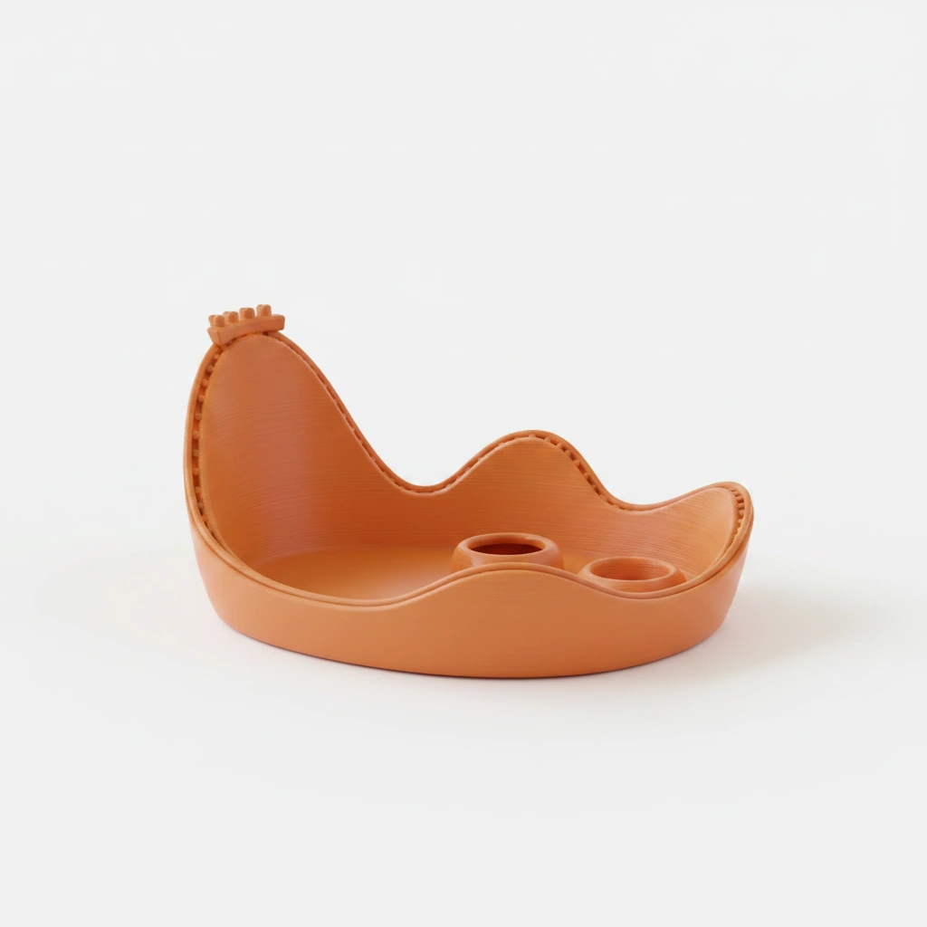 Bol Decorativ Organizare Obiecte Mici Design Ondulat 150mm - culoare Portocaliu, imprimare 3D Vibecraft