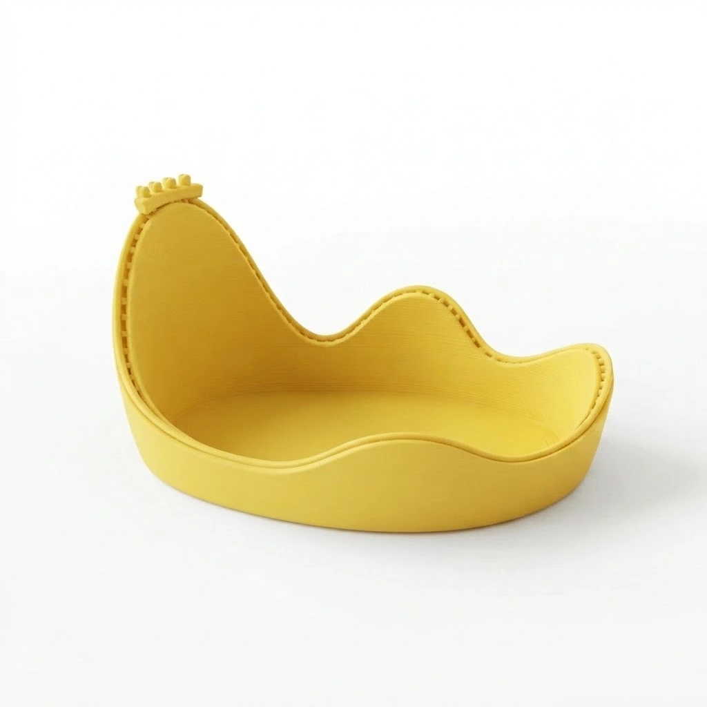 Bol Decorativ Organizare Obiecte Mici Design Ondulat 150mm - culoare Galben, imprimare 3D Vibecraft