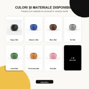 Ghiveci Decorativ cu Design Zâmbitor pentru Plante Mici, 80 mm - paleta de culori disponibile, produs imprimat 3D Vibecraft