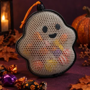 Recipient fantomă Halloween 10×10 cm pentru bomboane, decor flexibil imprimat 3D - imagine produs, produs imprimat 3D Vibecraft