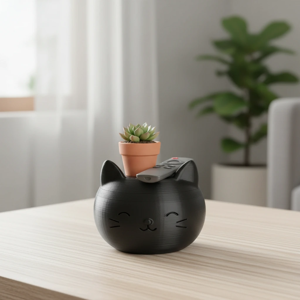 Mini Ghiveci Decorativ cu Design Pisică pentru Suculente și Plante Mici - variante de culoare, produs imprimat 3D Vibecraft