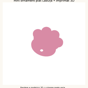 Randare a modelului 3D Mini ornament plat Lăbuță; culoarea poate varia