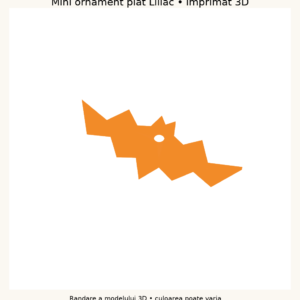 Randare a modelului 3D Mini ornament plat Liliac; culoarea poate varia