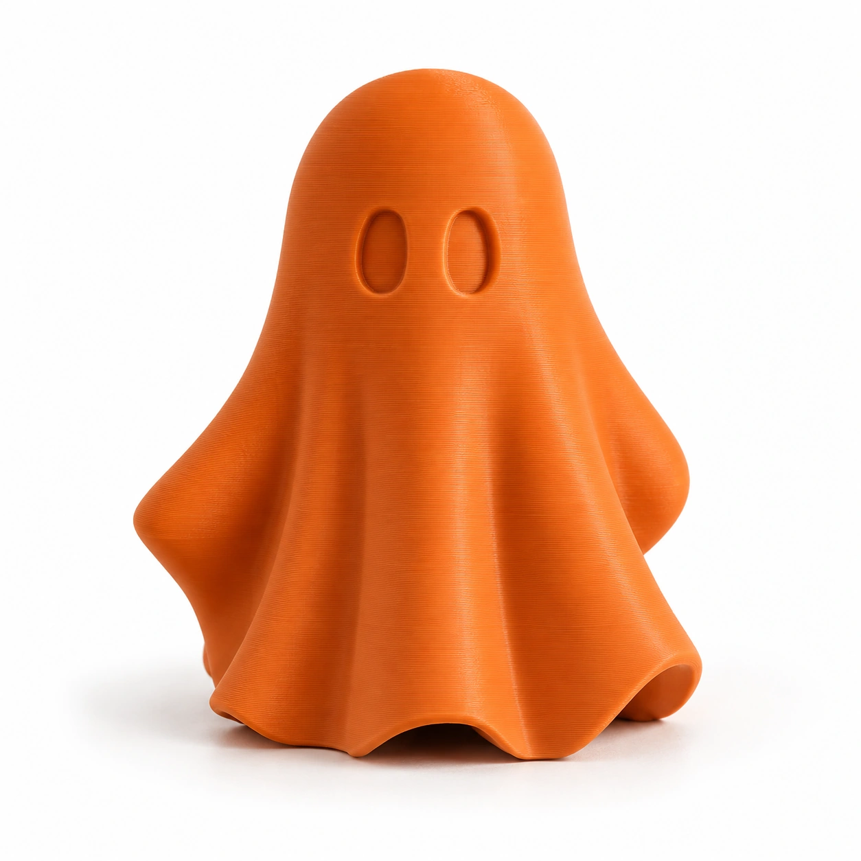 Figurină fantomă minimalistă Halloween, imprimată 3D - 6,81 × 6,56 × 8 cm - Orange compozit mat, imprimare 3D Vibecraft