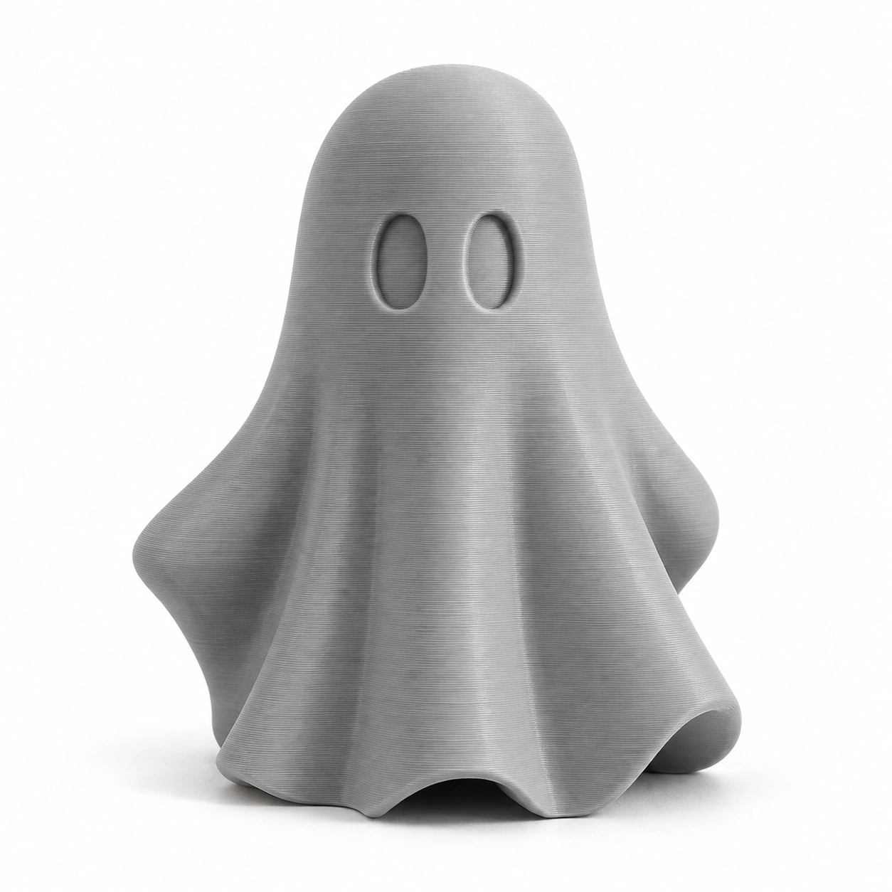 Figurină fantomă minimalistă Halloween, imprimată 3D - 6,81 × 6,56 × 8 cm - culoare Gri, imprimare 3D Vibecraft