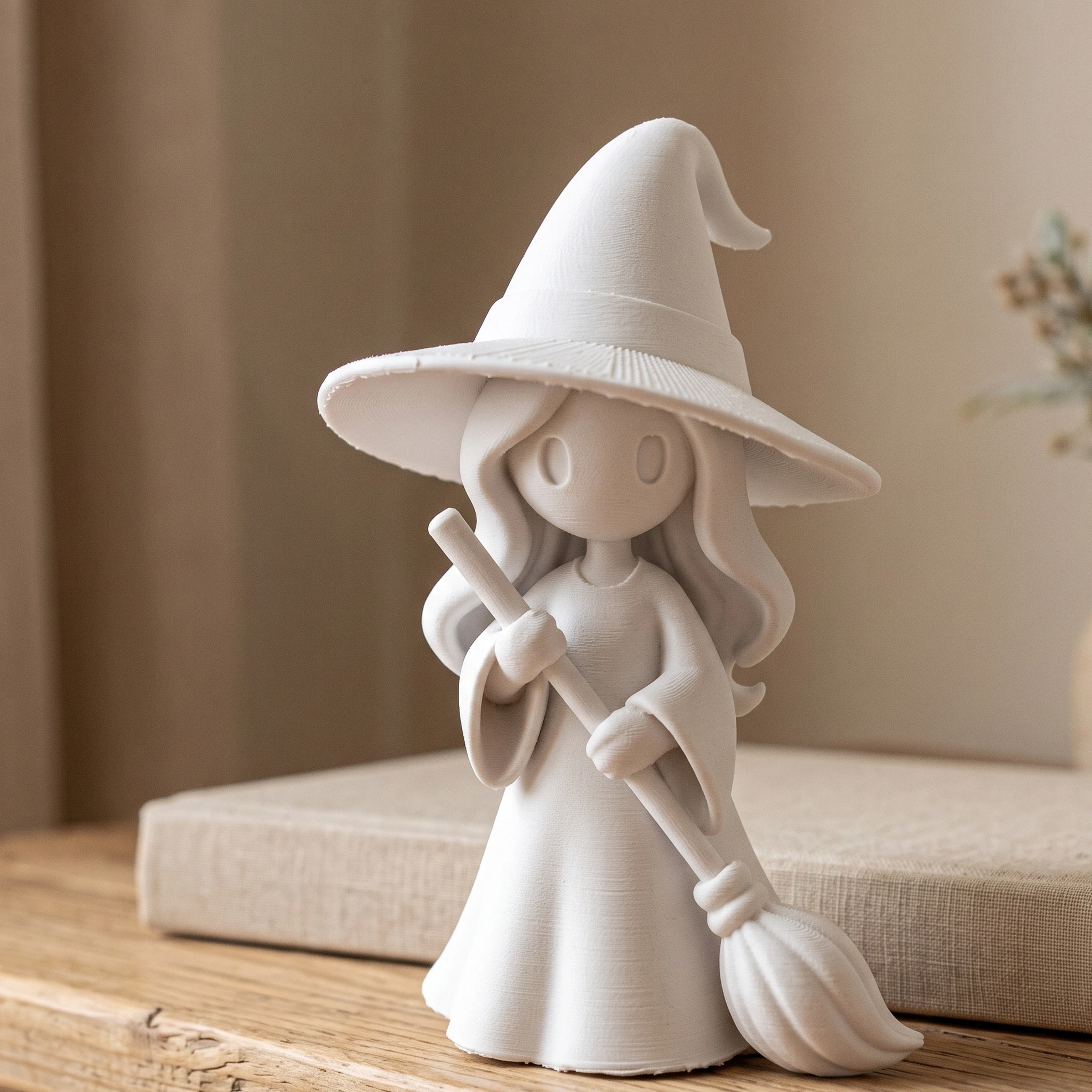 Figurină vrăjitoare stilizată Halloween, imprimată 3D - 6,23 × 5,84 × 10 cm - imagine produs, produs imprimat 3D Vibecraft