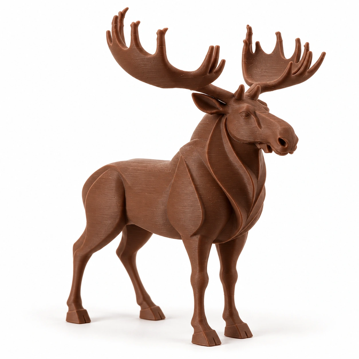 Figurină decorativă elan nordic, imprimată 3D - 8,6 × 6,5 × 10 cm - culoare Maro, imprimare 3D Vibecraft