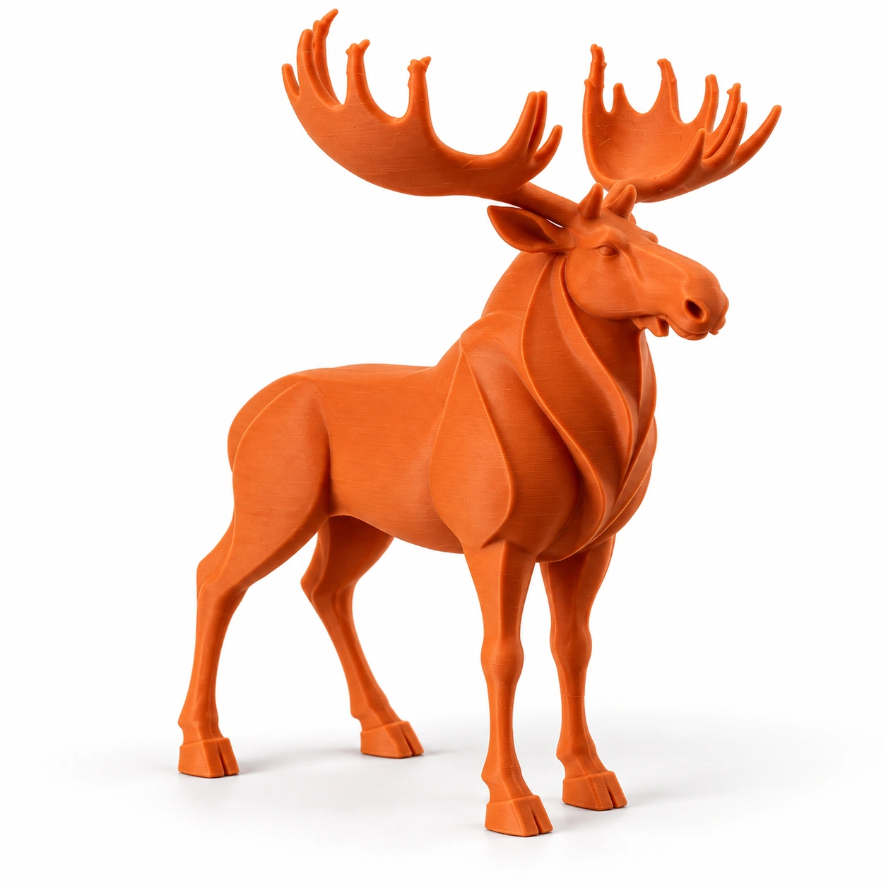 Figurină decorativă elan nordic, imprimată 3D - 8,6 × 6,5 × 10 cm - Orange compozit mat, imprimare 3D Vibecraft