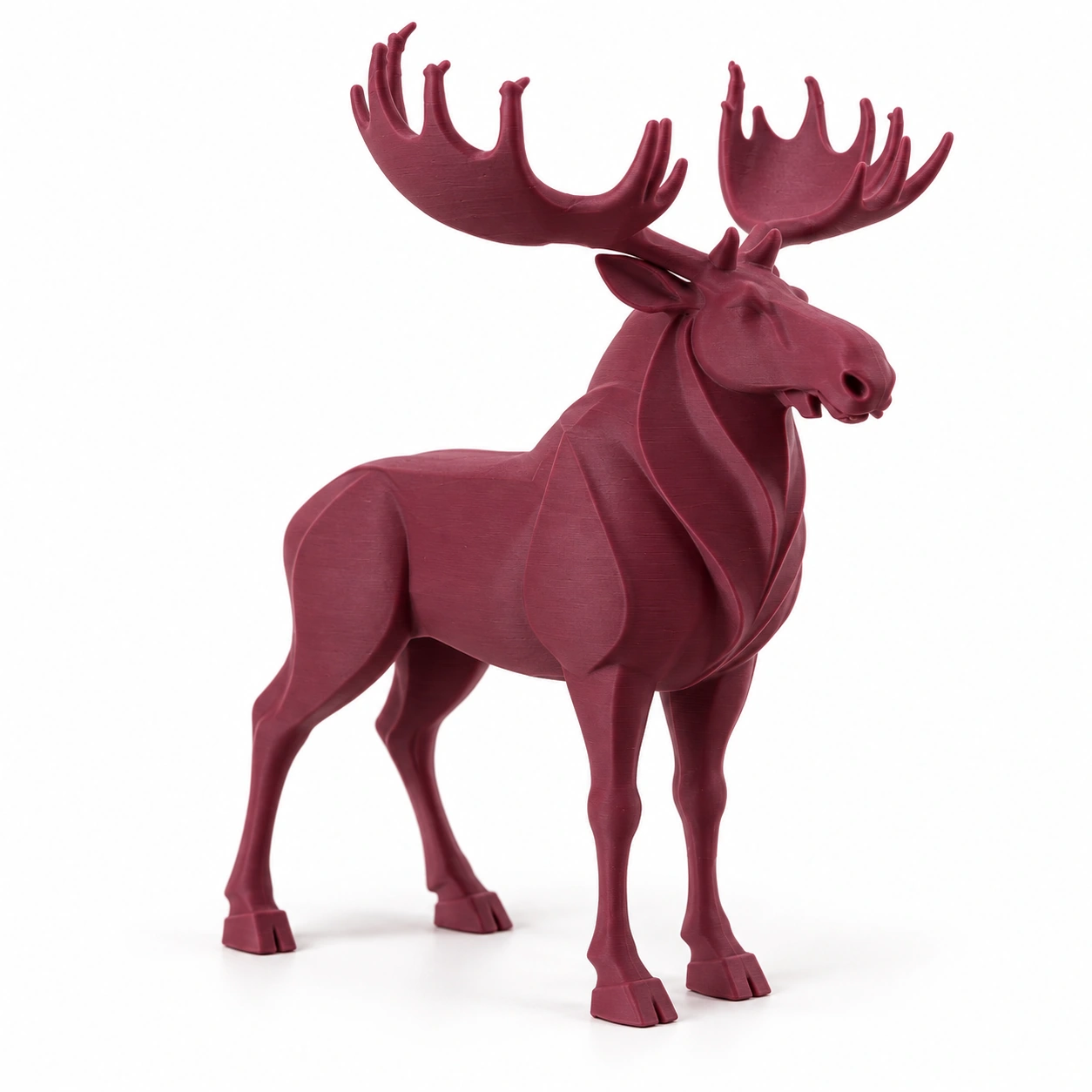 Figurină decorativă elan nordic, imprimată 3D - 8,6 × 6,5 × 10 cm - Purple red compozit mat, imprimare 3D Vibecraft