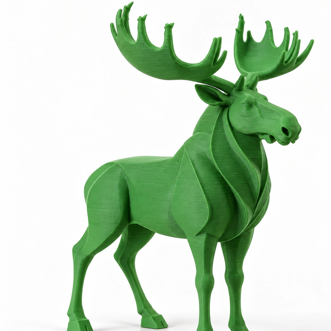 Figurină decorativă elan nordic, imprimată 3D - 8,6 × 6,5 × 10 cm - culoare Verde, imprimare 3D Vibecraft