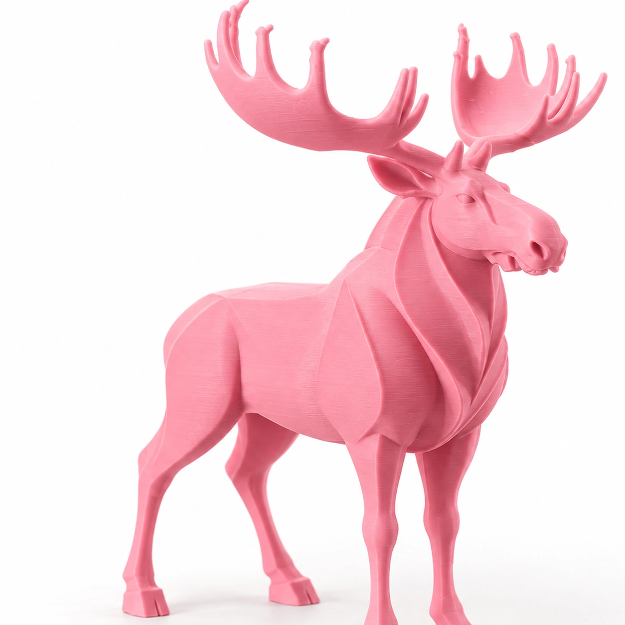 Figurină decorativă elan nordic, imprimată 3D - 8,6 × 6,5 × 10 cm - culoare Roz, imprimare 3D Vibecraft