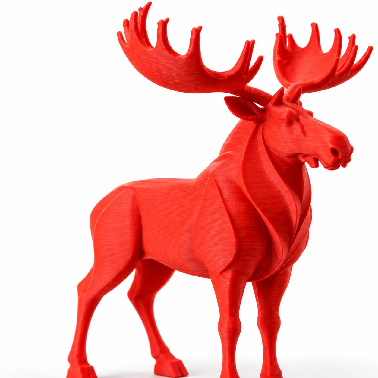 Figurină decorativă elan nordic, imprimată 3D - 8,6 × 6,5 × 10 cm - culoare Roșu, imprimare 3D Vibecraft