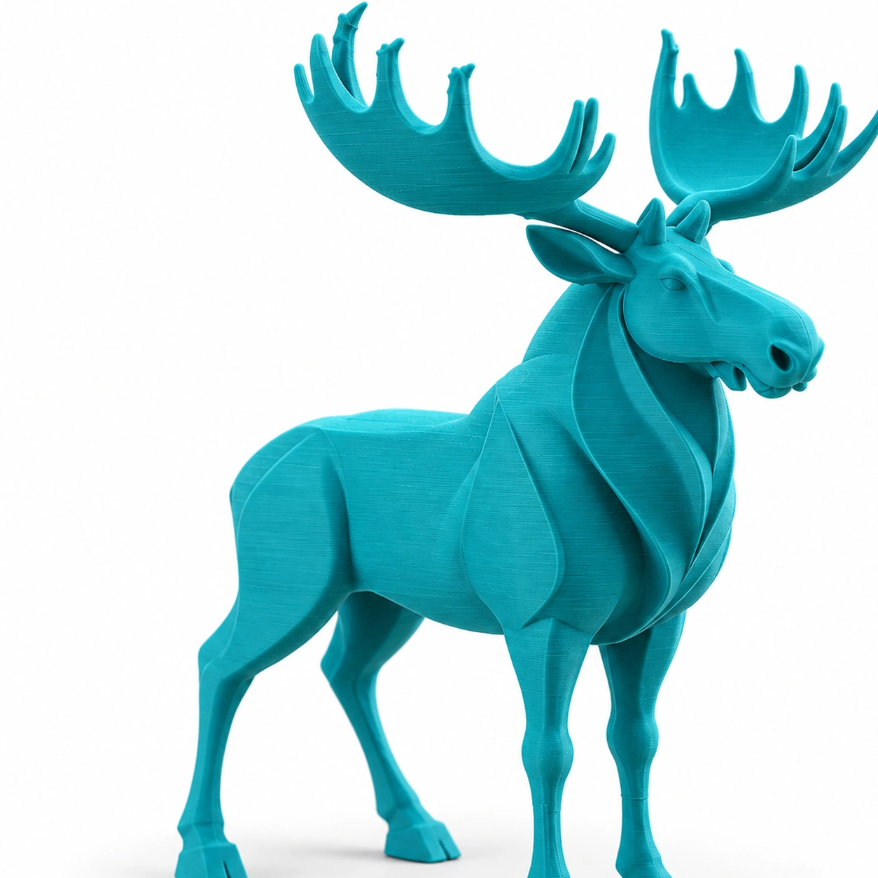 Figurină decorativă elan nordic, imprimată 3D - 8,6 × 6,5 × 10 cm - culoare Albastru verzui, imprimare 3D Vibecraft